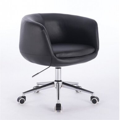 Grožio salono kėdė su ratukais HC333K, juodos spalvos