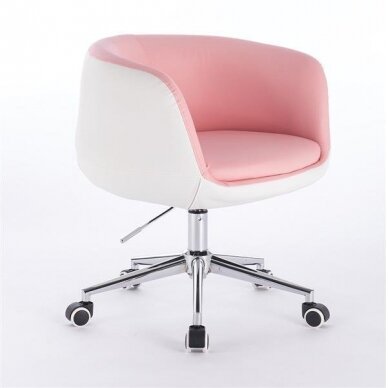 Grožio salono kėdė su ratukais HC333K, rožinės spalvos
