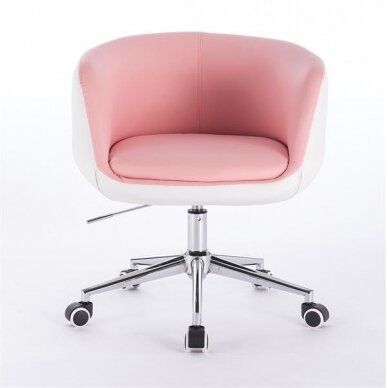 Grožio salono kėdė su ratukais HC333K, rožinės spalvos 1