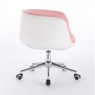 Grožio salono kėdė su ratukais HC333K, rožinės spalvos 2