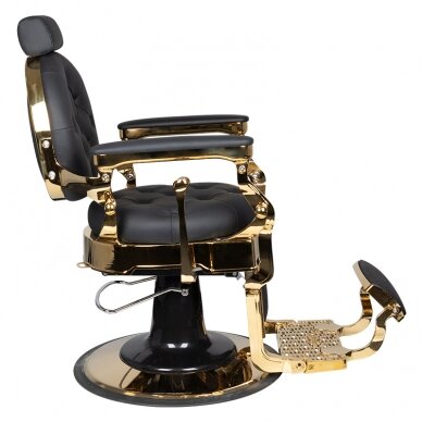 Профессиональное барберское кресло для парикмахерских и салонов красоты GABBIANO CLAUDIUS GOLD,черного цвета 2
