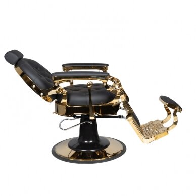 Профессиональное барберское кресло для парикмахерских и салонов красоты GABBIANO CLAUDIUS GOLD,черного цвета 3