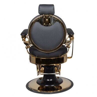 Профессиональное барберское кресло для парикмахерских и салонов красоты GABBIANO CLAUDIUS GOLD,черного цвета 4