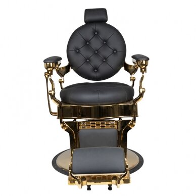 Профессиональное барберское кресло для парикмахерских и салонов красоты GABBIANO CLAUDIUS GOLD,черного цвета 5