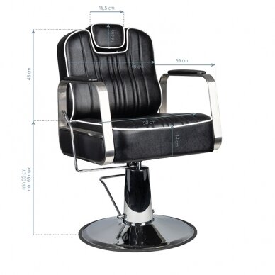 Professional barbers and beauty salons haircut chair GABBIANO MATTEO, black color 5