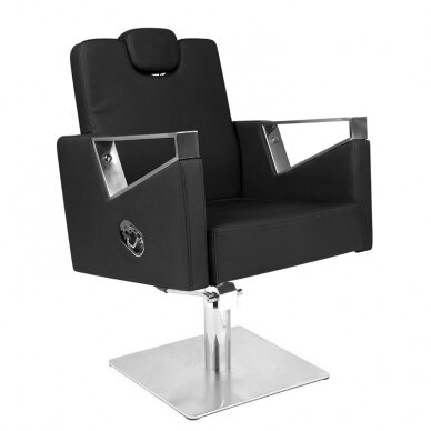 Профессиональное барберское кресло для парикмахерских и салонов красоты GABBIANO VILNIUS, черного цвета