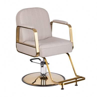 Профессиональное парикмахерское кресло GABBIANO ARCI, бежевого цвета с золотитыми деталями
