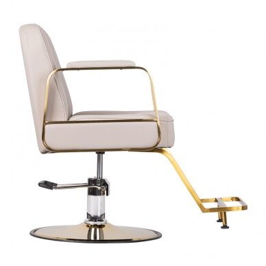Профессиональное парикмахерское кресло GABBIANO ARCI, бежевого цвета с золотитыми деталями 2