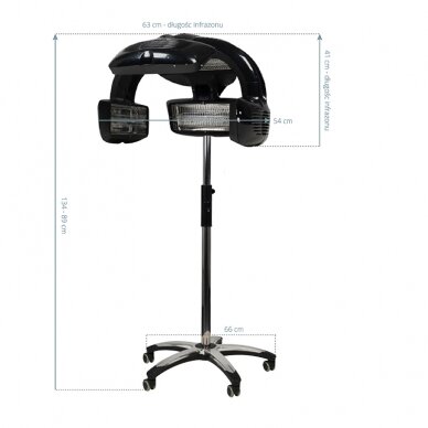 Professional infrazone for hairdressers and beauty salons GABBIANO 628, black color 4 Professional infrazone for hairdressers and beauty salons GABBIANO 628, black color 4