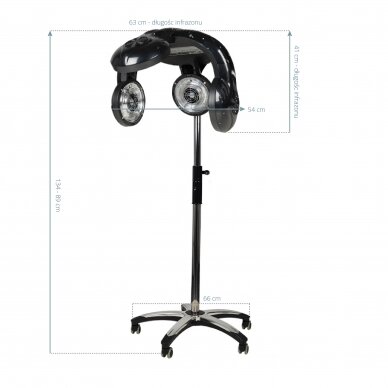 Professional hairdressing infrazone GABBIANO 938 with stand, black color 4