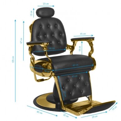 Профессиональное барберское кресло для парикмахерских и салонов красоты GABBIANO FRANSESCO, черного цвета 4
