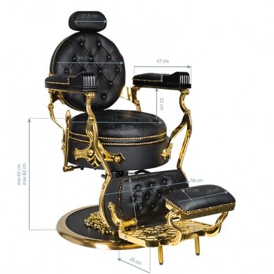Профессиональное барберское кресло для парикмахерских и салонов красоты GABBIANO CESARE GOLD 7
