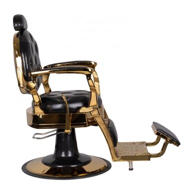 Profesionali barberio kėdė grožio salonams GABBIANO TITO GOLD, juodos spalvos 4