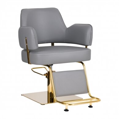 Profesionali kirpyklos kėdė GABBIANO LINZ, pilkai auksinės spalvos