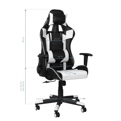 Biuro ir kompiuterinių žaidimų kėdė PREMIUM 916, juodai - baltos spalvos 7