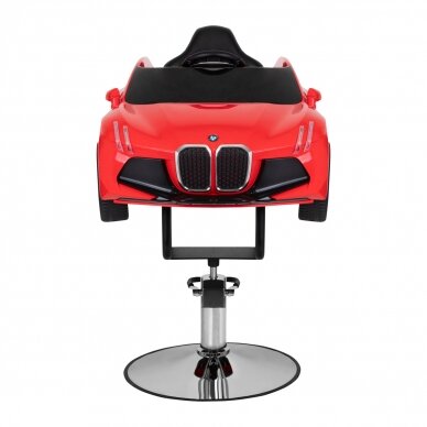 Profesionali vaikiška kėdė kirpykloms BMW mašinytė, raudonos spalvos 4