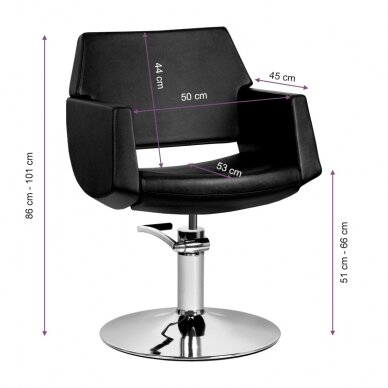 Professional hairdressing chair GABBIANO SANTIAGO, black COLOR 5