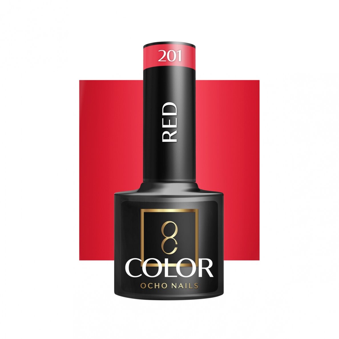OCHO NAILS long-lasting hybrid nail polish for manicure RED 201, 5 g. OCHO NAILS long-lasting hybrid nail polish for manicure RED 201, 5 g.
