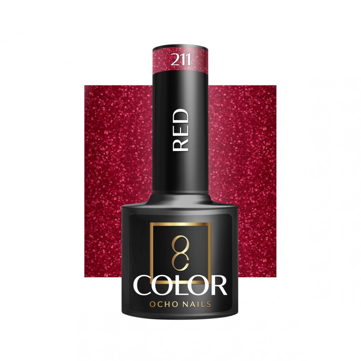OCHO NAILS ilgalaikis hibridinis nagų lakas manikiūrui RED 211, 5 g.