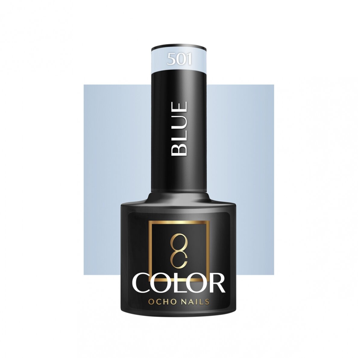OCHO NAILS ilgalaikis hibridinis nagų lakas manikiūrui BLUE 501, 5 g. OCHO NAILS ilgalaikis hibridinis nagų lakas manikiūrui BLUE 501, 5 g.