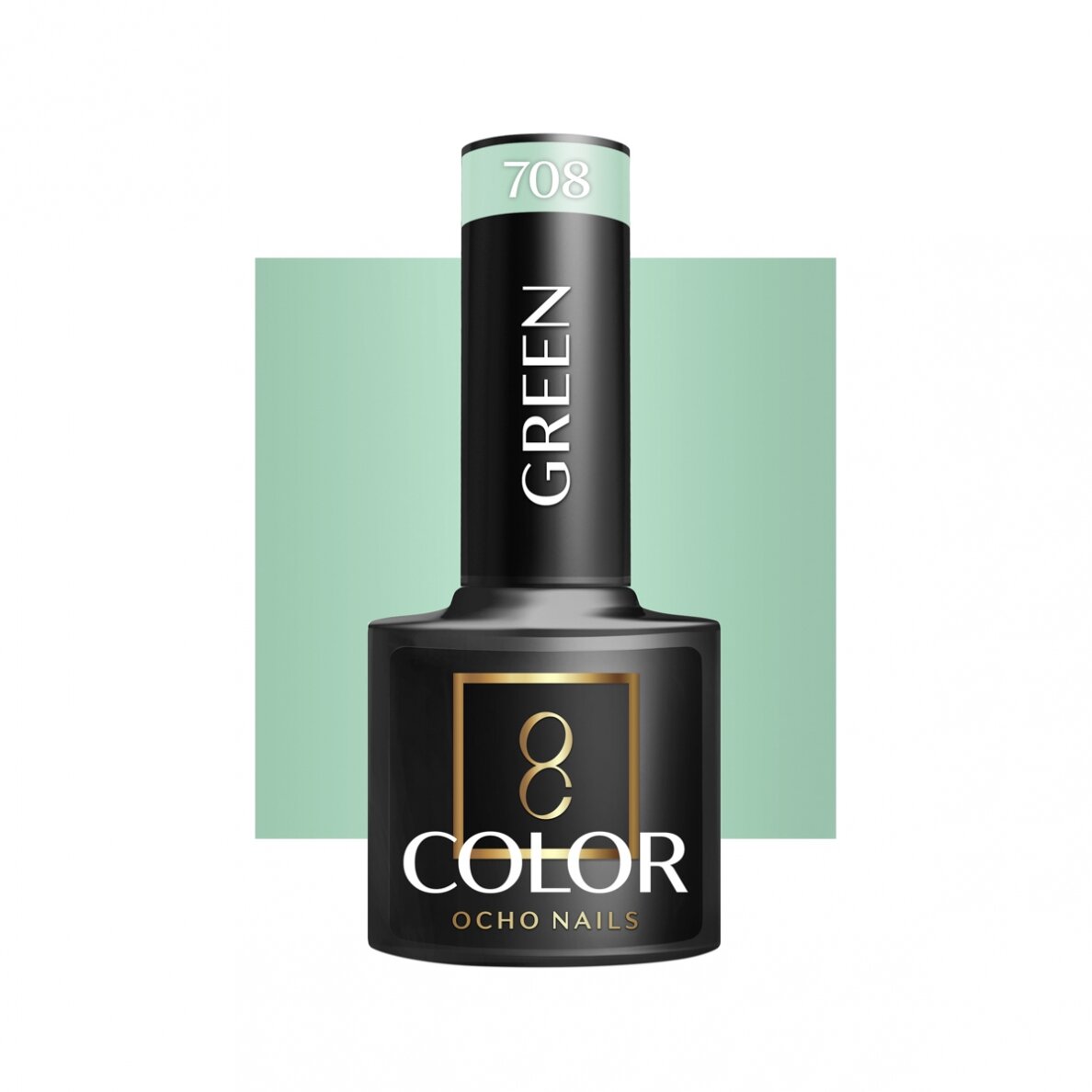 OCHO NAILS ilgalaikis hibridinis nagų lakas manikiūrui GREEN 708, 5 g.