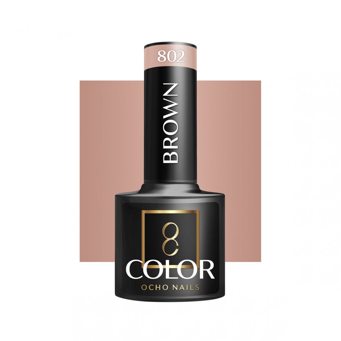 OCHO NAILS ilgalaikis hibridinis nagų lakas manikiūrui BROWN 802, 5 g. OCHO NAILS ilgalaikis hibridinis nagų lakas manikiūrui BROWN 802, 5 g.