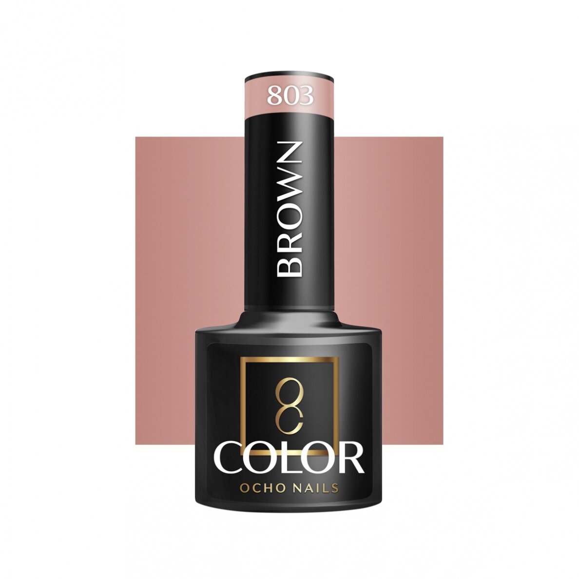 OCHO NAILS ilgalaikis hibridinis nagų lakas manikiūrui BROWN 803, 5 g. OCHO NAILS ilgalaikis hibridinis nagų lakas manikiūrui BROWN 803, 5 g.