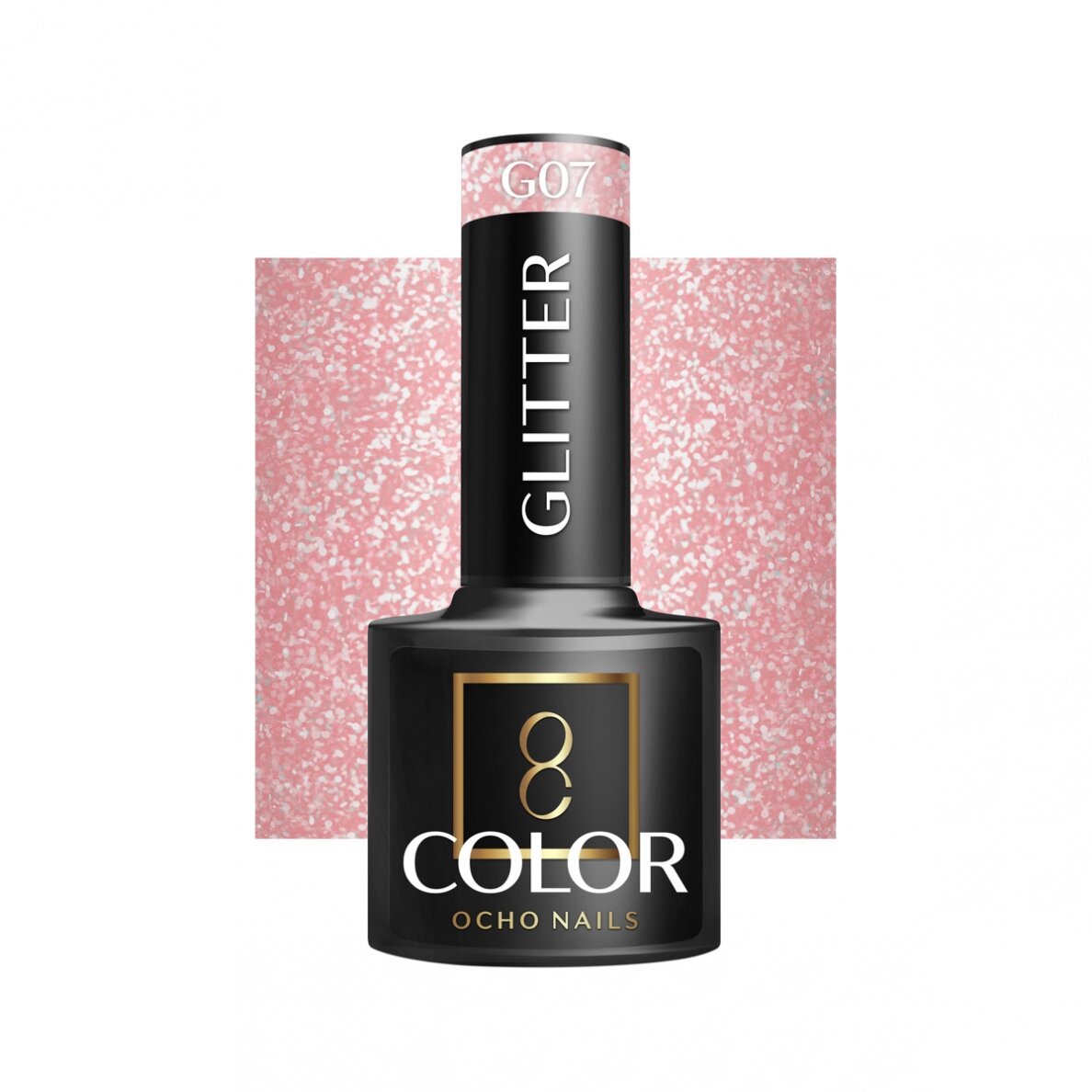 OCHO NAILS long-lasting hybrid nail polish for manicure GLITTER G07, 5 g. OCHO NAILS long-lasting hybrid nail polish for manicure GLITTER G07, 5 g.