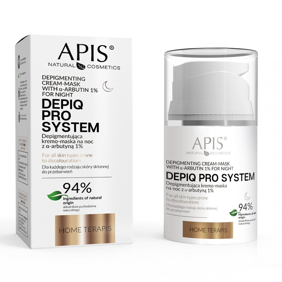 APIS DEPIQ PRO SYSTEM Depigmenting night cream-mask with α-arbutin 1%, 50 ml APIS DEPIQ PRO SYSTEM Depigmenting night cream-mask with α-arbutin 1%, 50 ml