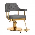 Profesionali kirpyklos kėdė GABBIANO GRANDA, pilka su aukso spalvos detalėmis