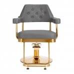Profesionali kirpyklos kėdė GABBIANO GRANDA, pilka su aukso spalvos detalėmis