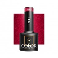 OCHO NAILS long-lasting hybrid nail polish for manicure RED 206, 5 g.
