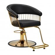 Профессиональное парикмахерское кресло HAIR SYSTEM LILE GOLD, цвет черный