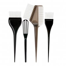Set of brushes for hair coloring, 3 pcs. + paint mixer, black color