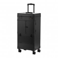 Professional, mobile and capacious BARBER master suitcase, helper V21, black color