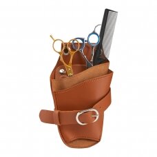 Чехол-кобура с ремнем для парикмахерских ножниц T11, коричневого цвета