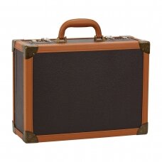 Hairdresser's and barber's suitcase for tools, brown color