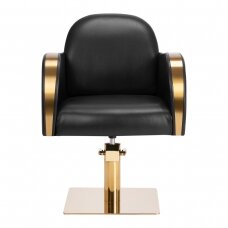 Profesionali kirpyklos kėdė GABBIANO MALAGA, juoda su aukso spalvos detalėmis