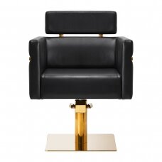 Profesionali kirpyklos kėdė GABBIANO TOLEDO, juoda su aukso spalvos detalėmis