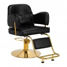 Profesionali kirpyklos kėdė grožio salonams LINZ GOLD, juodos spalvos