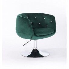 Кресло для салона красоты на устойчивой базе HR333N, зеленый велюр