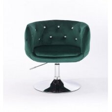 Кресло для салона красоты на устойчивой базе HR333N, зеленый велюр