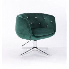 Beauty salon chair with stable base HR333CROSS, green velvet
