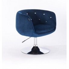 Кресло для салона красоты на устойчивой базе HR333N, синий велюр