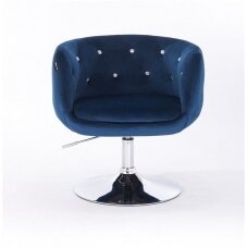 Beauty salon chair with stable base HR333N, blue velor