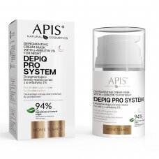 APIS DEPIQ PRO SYSTEM depigmentuojanti naktinio kremo kaukė su α-arbutinu 1 %, 50 ml