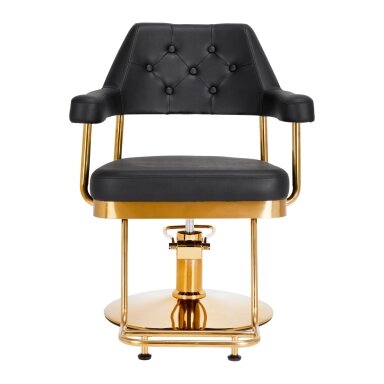Professional hairdressing chair GABBIANO GRANDA, black with gold details Professional hairdressing chair GABBIANO GRANDA, black with gold details
