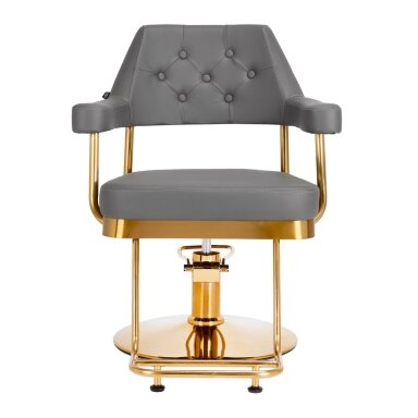 Professional hairdressing chair GABBIANO GRANDA, gray with gold details Professional hairdressing chair GABBIANO GRANDA, gray with gold details