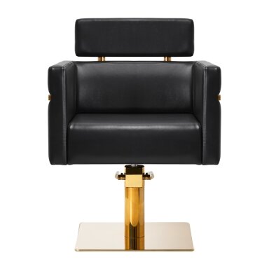 Professional hairdressing chair GABBIANO TOLEDO, black with gold details Professional hairdressing chair GABBIANO TOLEDO, black with gold details