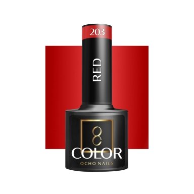 OCHO NAILS long-lasting hybrid nail polish for manicure RED 203, 5 g. OCHO NAILS long-lasting hybrid nail polish for manicure RED 203, 5 g.